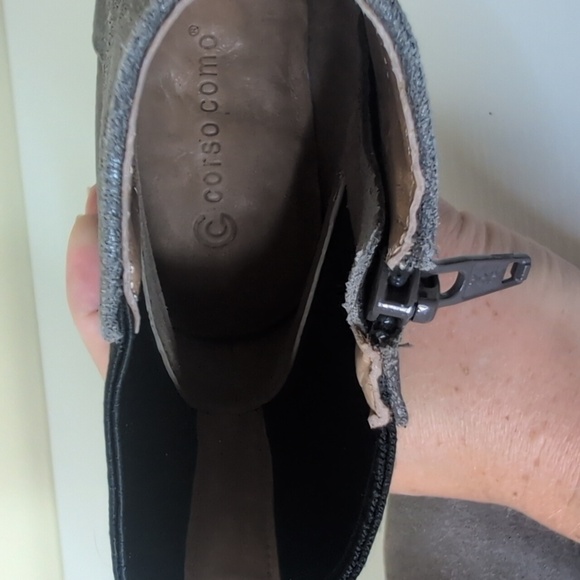 Corso Como Size 6.5 Hurray Dusted Metallic Gunmetal Heeled Boots, NEW - Picture 14 of 15